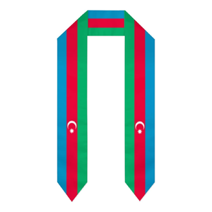 Estola de Graduación Personalizada con la Bandera de Azerbaiyán, Chal, Bufanda, para Estudiantes Internacionales, Venta al por Mayor - Product Image 2