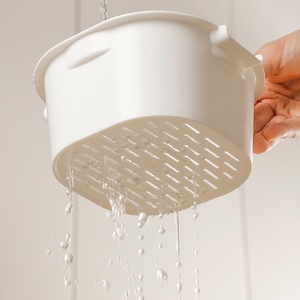 <b>Plastic</b> Kitchen <b>Colander</b> Bowl Set Food Strainer Fruit Veggies Mini Washing Basket Double-Layer Drain Basin and Basket - Product Image 4