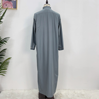 Thobe musulman pour hommes, couleur unie, style arabe, kaftan islamique décontracté, jubbah à manches longues avec poche pour l'été – Meilleure vente