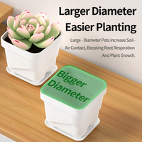 Pots à fleurs carrés en plastique épais de haute qualité, jardinières basses respirantes pour le contrôle des racines, pour plantes d'intérieur