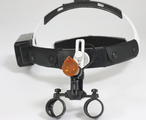 Loupes chirurgicales dentaires 3,5X, loupe binoculaire avec source d'alimentation électrique, noires, avec lampe frontale LED 5W - Product Image 6