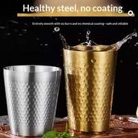 Tasse à eau coréenne en acier inoxydable 304, tasse à bière, isolation thermique à double paroi, 6-12 heures, tasse à thé, tasse à café, restaurant