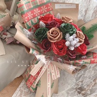 Buket bunga tiga lapis bunga Peony sutra bunga buatan murah untuk dekorasi pernikahan rumah diskon besar mawar