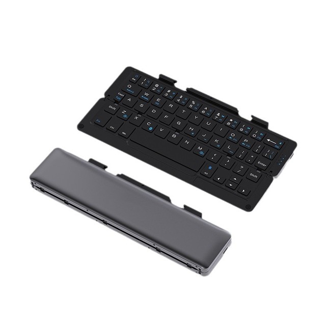 Premium Portable Design and Stable Connection Aluminum Alloy Wireless BT Folding Keyboard for Mobile Office Travel Use