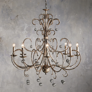 <span class=keywords><strong>Lustre</strong></span> en <span class=keywords><strong>fer</strong></span> forgé antique de style européen Renaissance italienne - Product Image 1