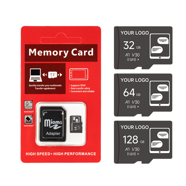 MIOMGN High Speed Memory Card 32GB 64GB 128GB 256GB 512GB 1TB U3 V30 A1 Waterproof ODM OEM Customizable Logo