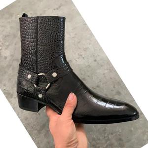 Botines <span class=keywords><strong>Chelsea</strong></span> para Hombre Zapatos de Alta Calidad Botas de Punta Aguda con Cierre de Piel Genuina de Vaca - Product Image 3