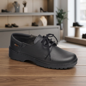 Calzado Fabricado en España Listo PARA LA Exportación Calzado de Trabajo Estándar CE Zapato Corporativo Negro Modelo NIZA Con Amortiguación EN EL Talón - Product Image 3