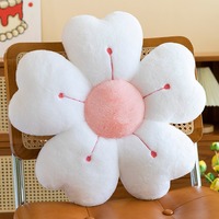 PP bantal bunga matahari boneka bulu kelinci dan katun bantal bunga enam kelopak untuk bantal dekorasi kursi jendela teluk kamar tidur feminin