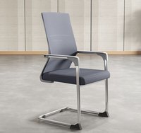 Chaise ergonomique convertible pour visiteurs, revêtement en tissu maillé, pieds en acier fixes - Utilisation commerciale pour hôtel, chaise de conférence de bureau