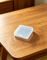 Petite boîte de rangement en plastique PP blanc, taille personnalisée, anti-poussière, organiseur domestique