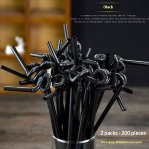 Creative Curly Biodegradable <b>Degradable</b> Disposable Straws Flexible <b>Plastic</b> Drinking Straws for Cocktails Wine Parties Bars - Product Image 3
