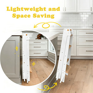FSC Birch Wood Baby <b>Learning</b> <b>Tower</b> Non-toxic Paint Adjustable Height Kitchen Helper for Kids Custom Logo - Product Image 2