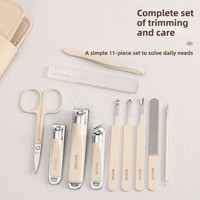 Kit de manucure professionnel 11 pièces en acier inoxydable pour hommes – Trousse de toilettage et coupe-ongles