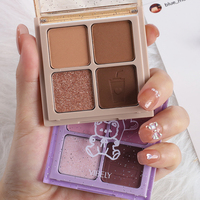 Palette de fard à paupières mate et imperméable à l'eau 4 couleurs de maquillage de marque privée sans cruauté