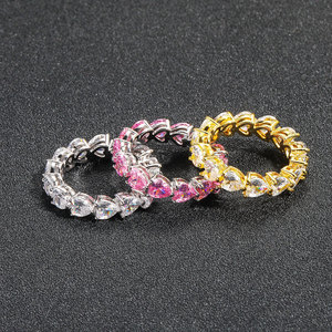 Anillo de Zirconia con Forma de Corazón, Estilo Hip-Hop, Personalizado para Hombre y Mujer - Product Image 4