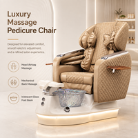 Fauteuil de pédicure électrique de luxe avec fonction de massage corporel complet, fauteuil de spa pour les pieds avec rouleaux Shiatsu pour salon de beauté et spa haut de gamme