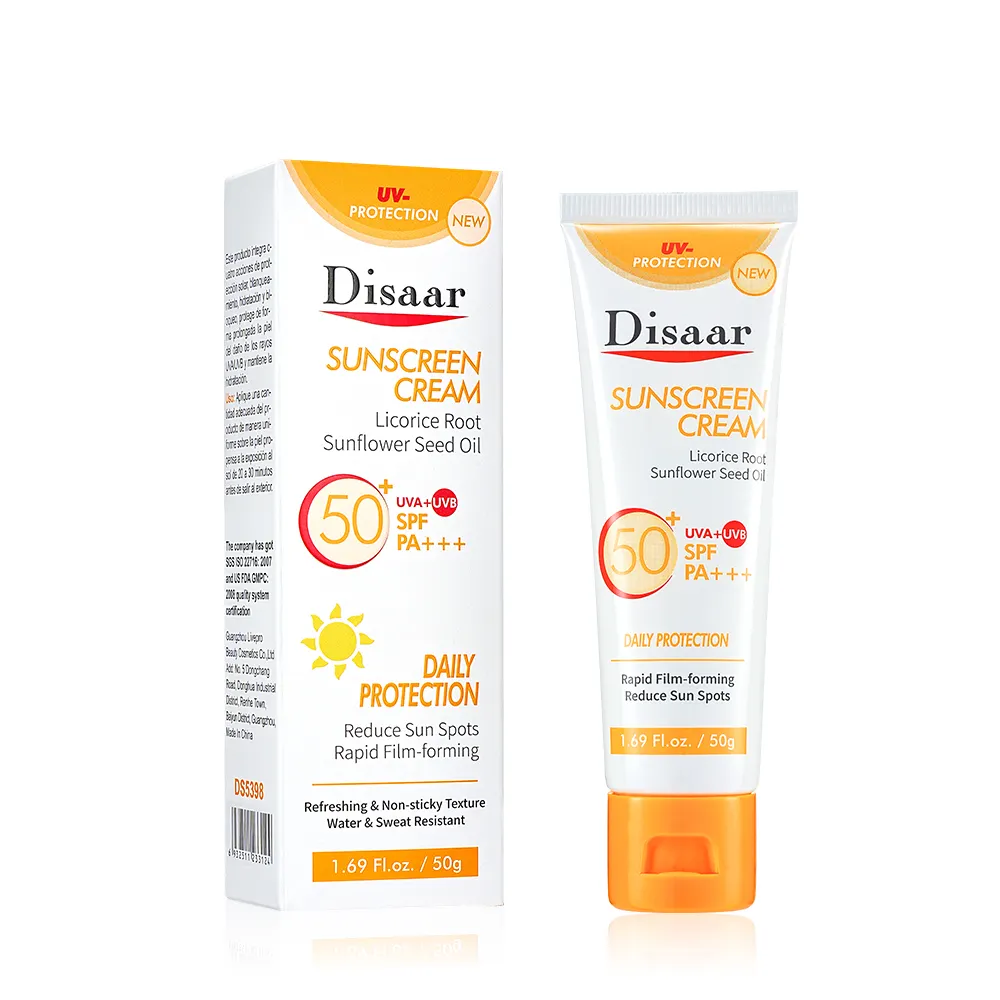 Disaar Whitening Zonnebrandcrème Spf 50 Stick Waterdichte Zoethoutwortel Zonnebloemzaadolie Hydraterende Snelle Filmvormende Zonnebrandcrème