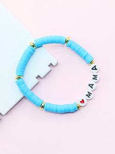 Cadeau de professeur coloré de Bohème personnalisé <span class=keywords><strong>Mon</strong></span> Friends inspiré Design <span class=keywords><strong>Bracelet</strong></span> de lettre en argile polymère avec perle de coeur - Product Image 5