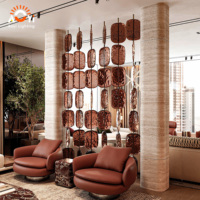 Paravent de luxe moderne en métal martelé, suspension lumineuse créative personnalisée pour salon, hall d'hôtel