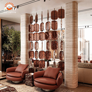 Paravent de luxe moderne en métal martelé, <span class=keywords><strong>suspension</strong></span> lumineuse créative personnalisée pour salon, hall <span class=keywords><strong>d</strong></span>'hôtel - Product Image 1
