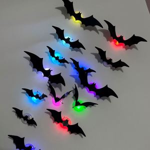Decoraciones de Halloween, Pegatinas de Pared LED 3D con Forma de Murciélago Negro para Decoración de Fiestas en Interiores, Escenas de Temática Fantasmal - Product Image 2