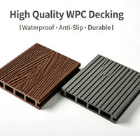 Planche de terrasse en WPC, imperméable, co-extrusion, grain de bois, antidérapante, revêtement composite pour jardin et patio
