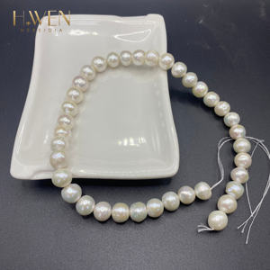 שרשרת פנינים מקופלות של H.WEN 2-4A אדיסון, פנינים עגולות מקומטות לא סדירות בגודל 8-14 מ\\\"מ - Product Image 5