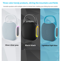 Mini haut-parleur portable BT5.4, étanche IP56, avec lumières RGB enveloppées de tissu, crochet de suspension, lecture de carte TF et USB, pour utilisation en extérieur