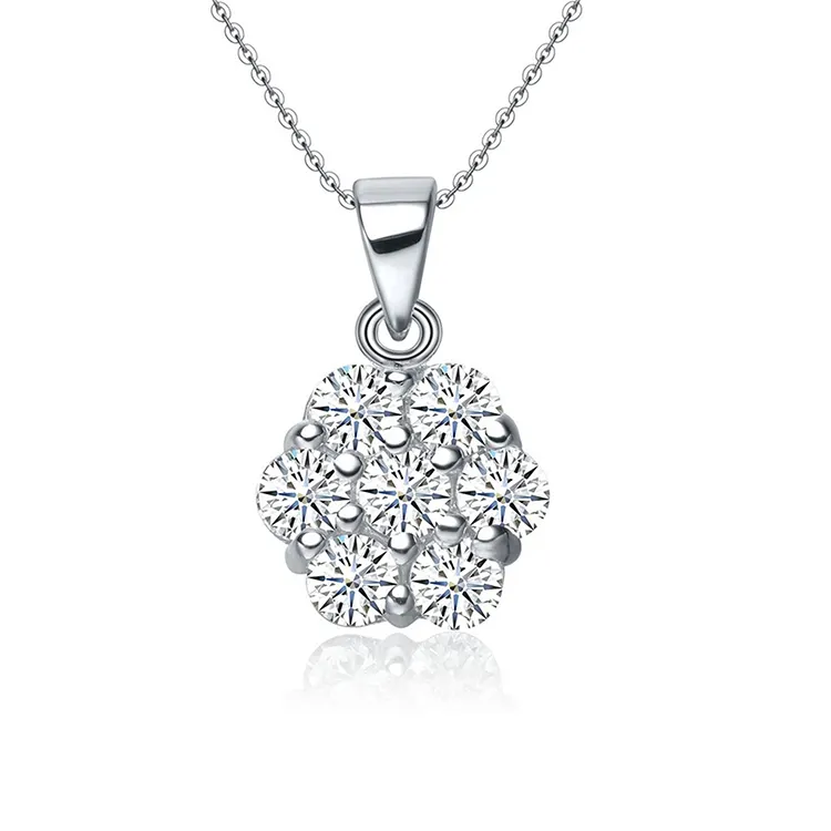 Kalung Murah 925 Sterling Silver Perhiasan Liontin untuk Anak Perempuan Cantik Putih Kubik Zircon Perhiasan Perhiasan