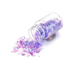 Paillettes pour nail art DIY, flacon de 15 ml, fragments de cellophane, autocollants pour ongles en forme de bonbons irréguliers irisés, colorés et brillants - Product Image 5