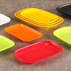 Assiettes carrées en mélamine plats et assiettes de restauration vertes modernes assiettes colorées pour restaurant - Product Image 4