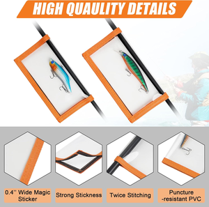 Housses de leurres de pêche en PVC transparent durable, protègent les hameçons, système auto-agrippant facile à ouvrir et à fermer pour le rangement des appâts de pêche - Product Image 4