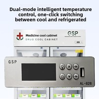 Armoire à pharmacie verticale grande capacité avec écran de protection, certifiée GSP, vitrine à une ou deux portes avec serrure de sécurité