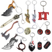 Vente en gros masque en métal personnalisé porte-clés pendentif couteau hache modèle d'arme porte-clés