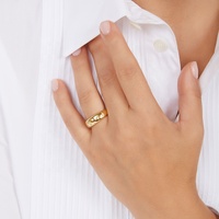 Bague Chunky Vintage Milskye en Argent Sterling 925 Plaqué Or Rose avec Motifs Lune, Soleil, Étoile et Œil CZ