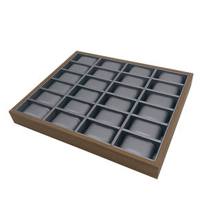 جديد 24 فتحة من قشرة الجوز الأسود منظم المجوهرات - Product Image 2