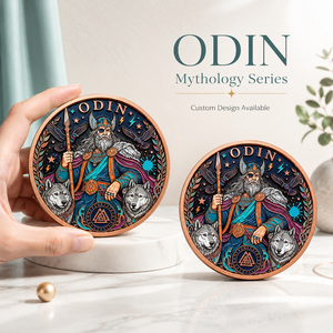 Pièce <span class=keywords><strong>de</strong></span> monnaie Odin, dieu <span class=keywords><strong>nordique</strong></span>, en cuivre fin 999, 1 oz, haute relief, couleur UV, finition proof-like, cadeau pour les fans <span class=keywords><strong>de</strong></span> <span class=keywords><strong>la</strong></span> <span class=keywords><strong>mythologie</strong></span>, artisanat métallique - Product Image 1