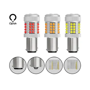 Oprah New LED ấm trắng 12V 28 Wát P21W bóng đèn tự động 1156 BA15 30SMD cambus 3156 3157 LED T25 tín hiệu bóng đèn p215w xe lần lượt tín hiệu