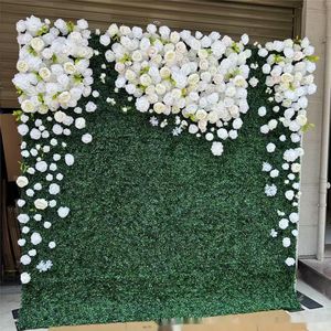 Decoraciones de Pared para Bodas con Hojas Verdes de Tacto Real, Fondo Floral de Seda Artificial, Rosas Blancas, Decoración para Fiestas - Product Image 5