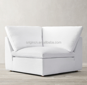 Juego de Sofás Seccionales en Forma de U con Brazos Delgados Tapizados en Tela para Sala de Estar Interior - Product Image 3