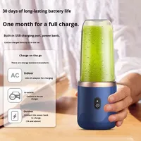 Blender Portabel Mini 400ml, Pembuat Jus Buah, Penghancur Es Sayuran Elektrik, Multifungsi, Nutrisi Tinggi, Kecepatan Tinggi