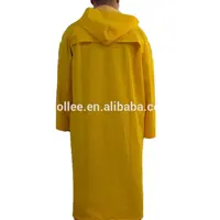 Sarı Pvc yağmurluk yağmurluk erkekler için endüstriyel yağmurluk