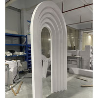 Arche moderne personnalisée en PVC acrylique rose blanc ondulation pour bébé douche fête d'anniversaire toile de fond scène pour décorations d'événements de mariage