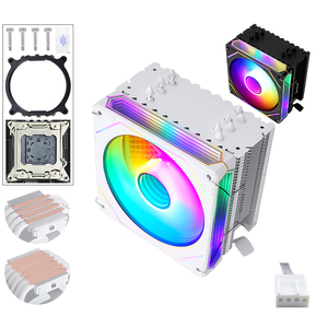 Qiuzcpu <span class=keywords><strong>CPU</strong></span> HAVA SOĞUTUCU RGB aydınlatma verimli 4/6 için ısı borusu kulesi soğutucu LGA 2011-3/AM5 sessiz 120mm PWM Fan için PC bilgisayar - Product Image 1