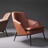 Fauteuil de salon en tissu de cuir, fauteuil nordique, pour loisirs, design, 1 pièce