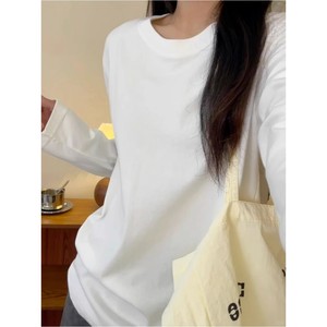 <span class=keywords><strong>Camiseta</strong></span> de Manga Larga Blanca de Algodón Puro para <span class=keywords><strong>Mujer</strong></span>, Estilo Casual, para Otoño, Capa Interior, Tratamiento Antiarrugas, Modelo 260604199 - Product Image 2