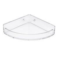 Étagère d'angle de salle de bain en acrylique sur mesure, support mural transparent pour douche avec rebord surélevé et espace pour logo