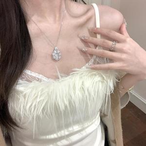 Collier pendentif en argent sterling S925, forme poire de neige, petit collier frais avec chaîne lisse, design cadeau, pendentifs de mode populaires, breloques - Product Image 3