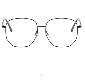 Fashionable Korean Style Anti-Blue Light Full-Rim Geometric Pattern Glasses <strong>Frame</strong> for <strong>Square</strong> Face Shape Unisex Slim Design - Product Image 2